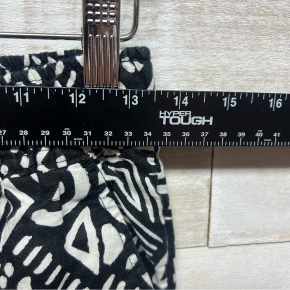 Tahari Linen Pants Womens Medium Black White Wide Leg‎ Elastic Waist Pockets - Picture 7 of 9